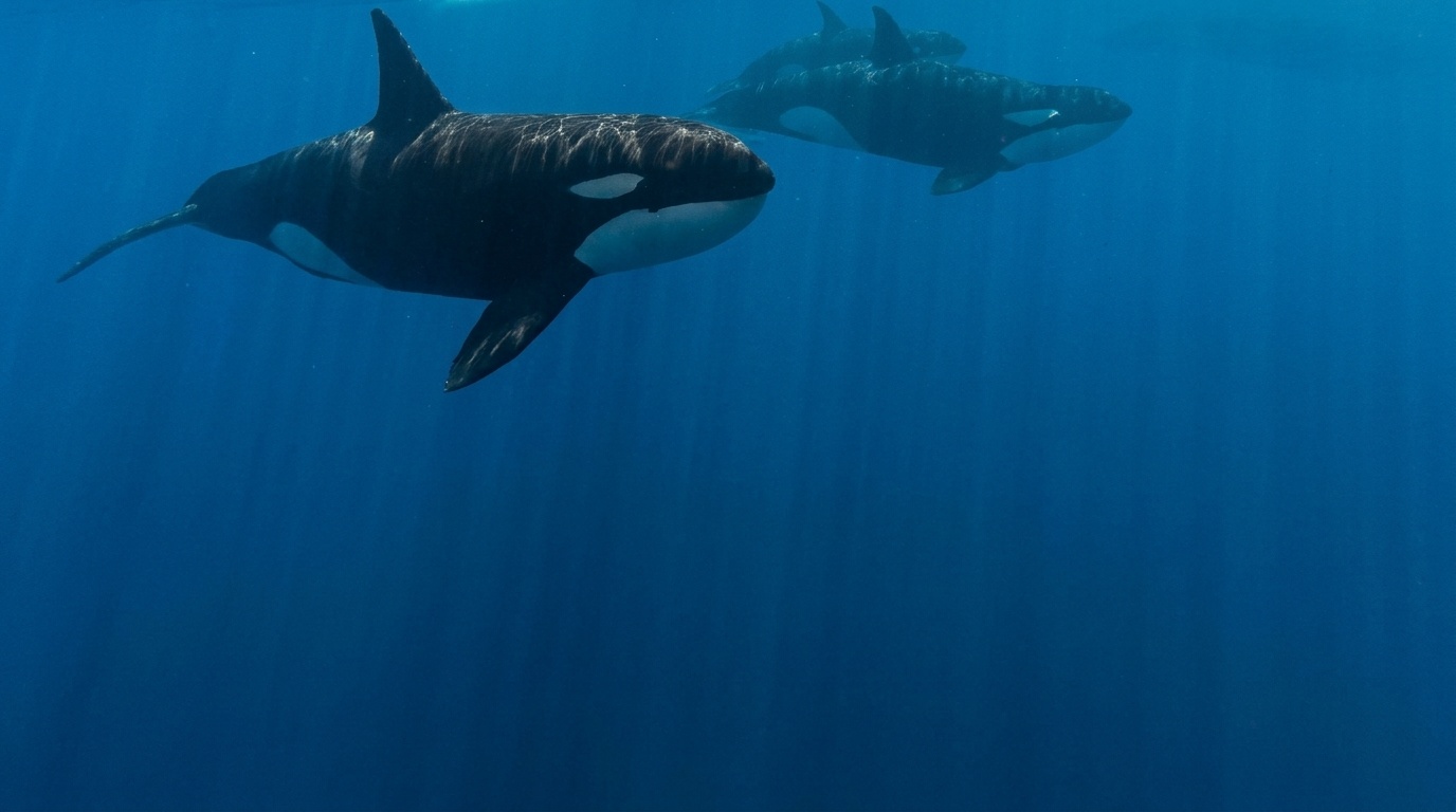 Aleta caudal de una ballena sobre el mar